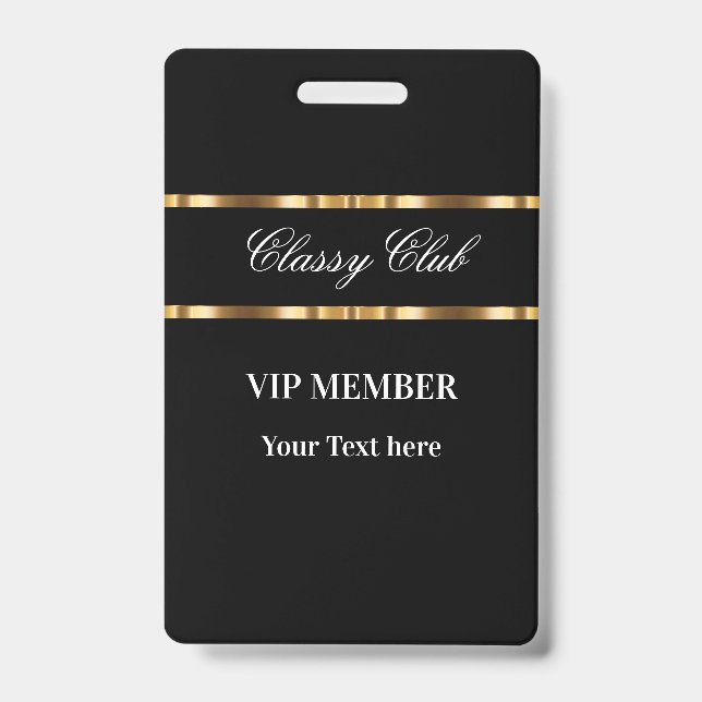 Crachá Convidado do Clube de Membros VIP Classy (Frente)