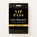 Crachá Convite de Aniversário do VIP Pass<br><div class="desc">Um convite único que também é um passe para a sua festa de aniversário! Fácil de personalizar.</div>