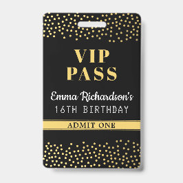 Crachá Convite de Aniversário VIP Pass