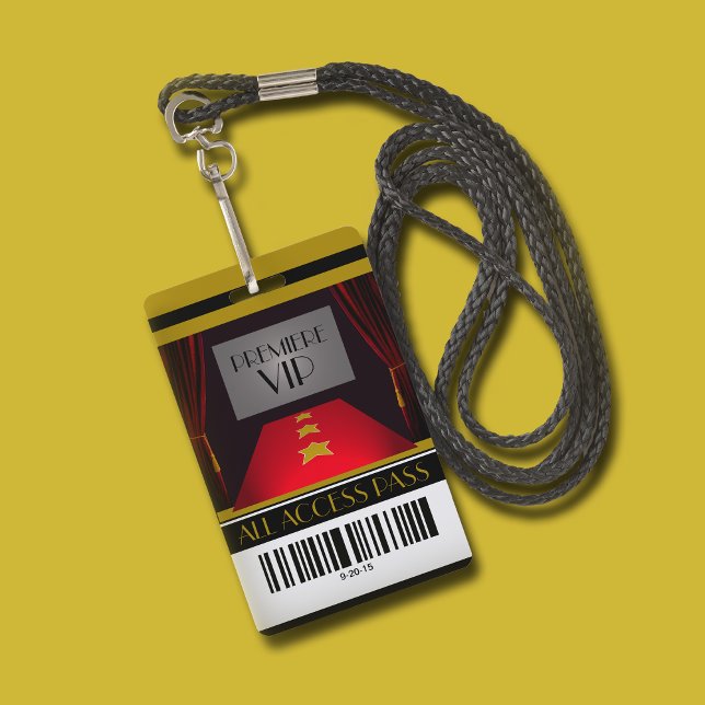 Crachá Convite de aniversário VIP Premiere Hollywood (Criador carregado)