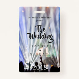 Crachá Convite De Casamento De Luzes Brilhantes De Festiv