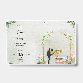 Crachá Convite de Casamento para Jardim Floral Caprichoso