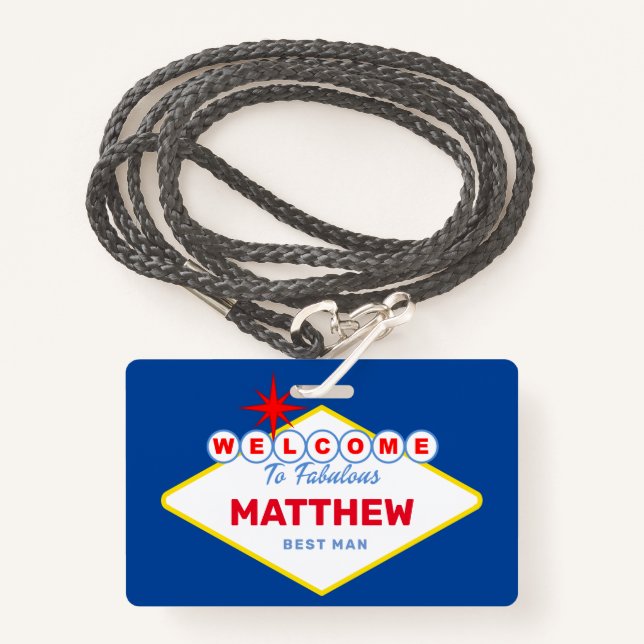 Crachá Convite de Despedida de Solteiro com Passagem VIP  (Frente com cordão)