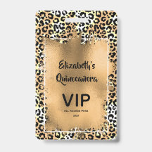 Convite VIP de Quinze Anos Elegante Leopardo