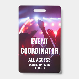 Crachá Coordenador de Eventos Personalizados Passagem de 
