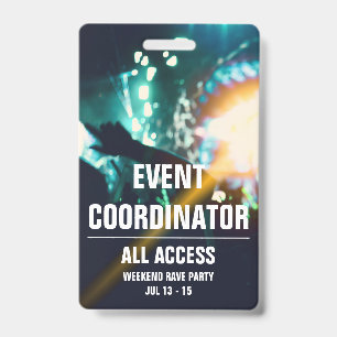 Crachá Coordenador de Eventos Personalizados Passagem de 