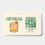 Crachá Coquetel Old Fashioned Fim de Semana de Solteiro<br><div class="desc">A suíte "Old Fashioned Bachelor Party" é uma coleção ousada e atemporal, projetada para um fim de semana de estilo clássico e diversão inesquecível. Centrada em uma rica paleta de cores inspirada no vintage e apresentando uma impressionante aquarela de um coquetel antigo, essa coleção captura o espírito de celebração refinada....</div>