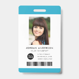 Crachá Cor editável Adicionar código de barras de logotip