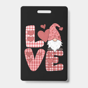 Crachá Coração de Amor Gnomo Fofo Dia dos Namorados