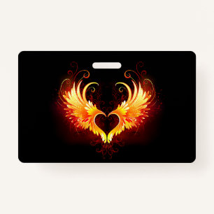 Crachá Coração do Anjo Fogo com Asas