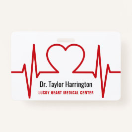 Crachá Coração EKG crachás médicos personalizados de text