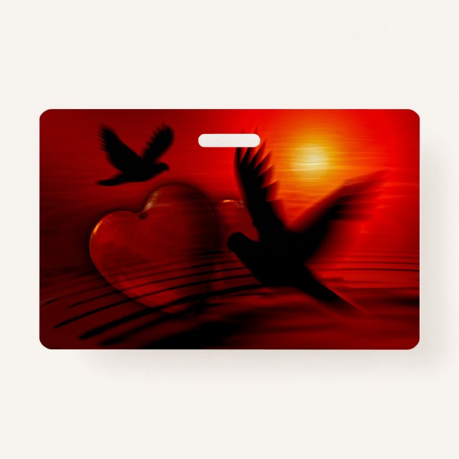 Crachá Corações e Doves (Frente)