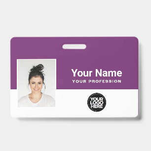 Crachá Cordão com Logotipo de Nome de Funcionário Violeta