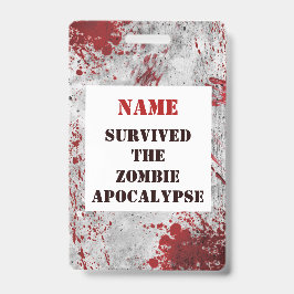 Crachá Cordão de Sangue do Apocalipse Zumbi Personalizado