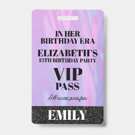 Crachá Cordão Personalizado In Her Birthday Era VIP PASS 