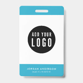 Crachá Cores editáveis Adicione seu logotipo ID de funcio