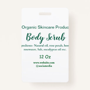 Crachá Corpo natural verde orgânico esfregar manteiga adi