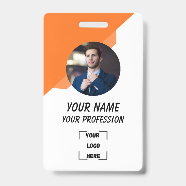 Crachá Corporate Employee ID Badge Template (Frente)