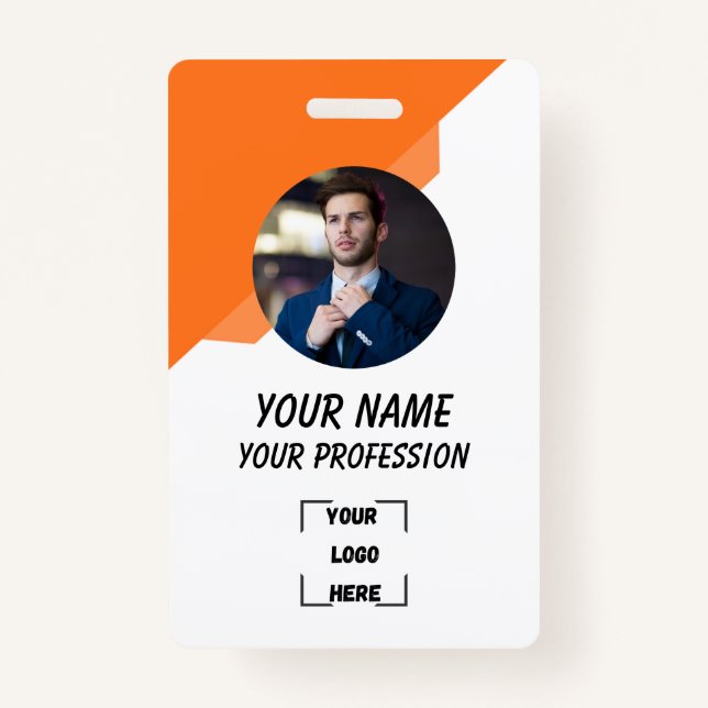 Crachá Corporate Employee ID Badge Template (Frente)