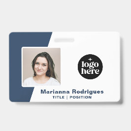 Crachá Corporate Logo Photo Barcode Custom Employee ID