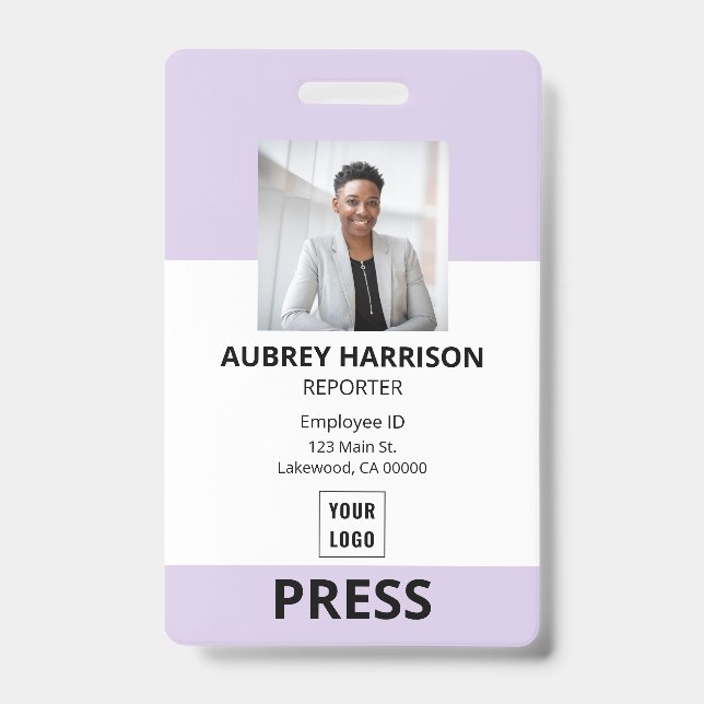 Crachá Corporativo Simples de Imprensa (Frente)