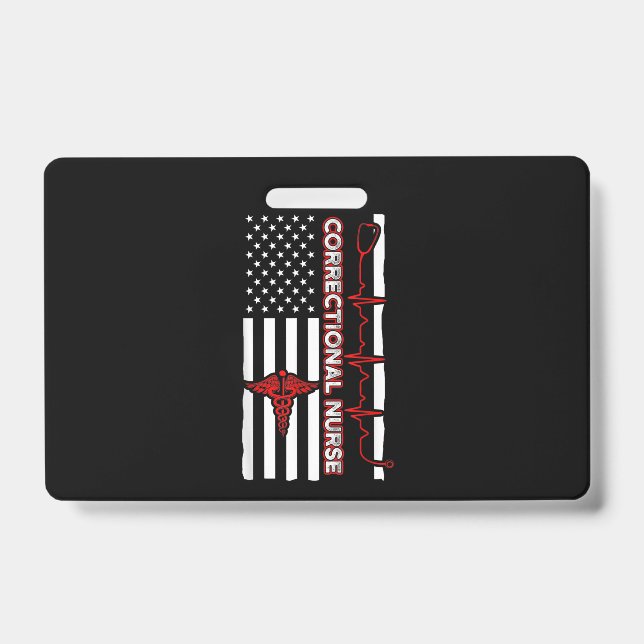 Crachá Correctional Nurse USA Flag Nursing RN (Frente)