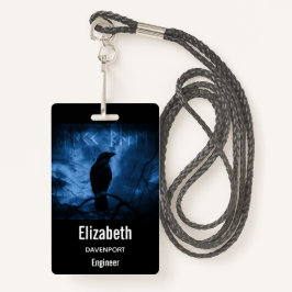 Crachá Corvo Preto com Estilo de Gótico Escuro em Execuçã