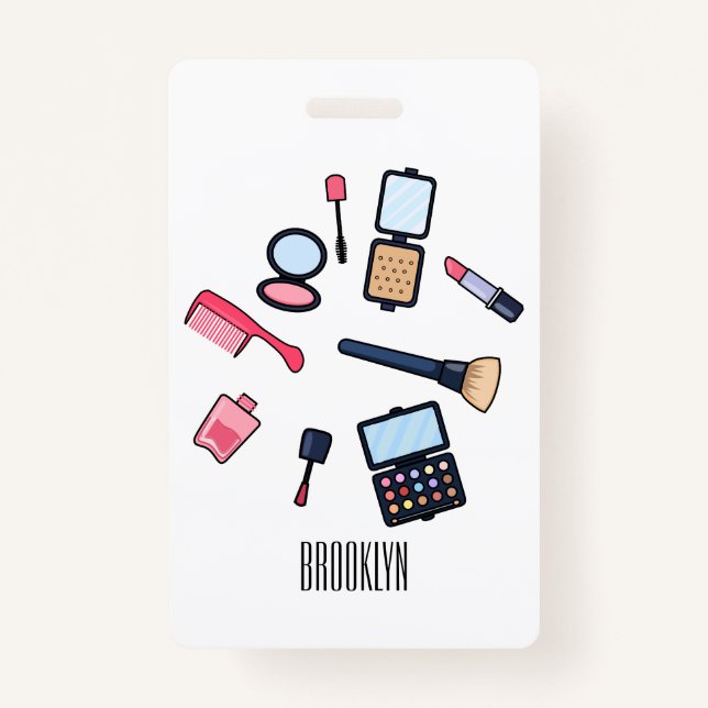 Crachá Cosméticos / ilustração de desenho animado (Frente)