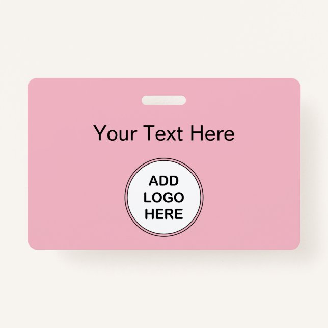 Crachá Crachás cor-de-rosa do logotipo (Frente)