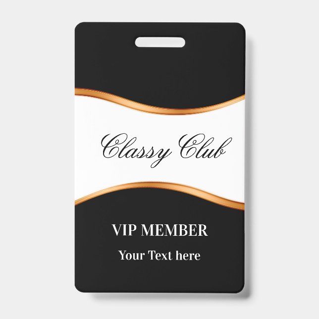 Crachá Crachás de Convidado do Clube de Membros VIP Class (Frente)