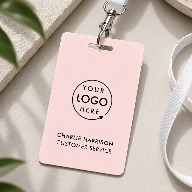 Crachá | Crachás de Identificação Rosa Personaliza (Custom lanyard pass for spa teams, makeup artists, creators, and client facing staff.)