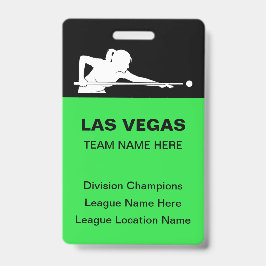 Crachá Crachás de Nome de Equipe Tema Bilhar de Las Vegas