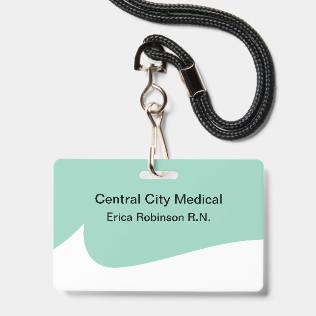 Crachá Crachás de Nome de Funcionários com Tema Médico Mo (Frente com cordão)