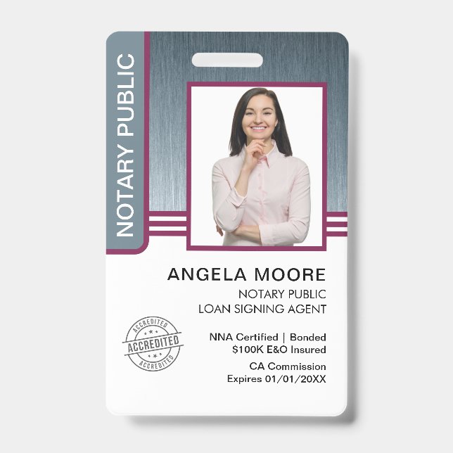 Crachá Crachás de Notário Público (Frente)