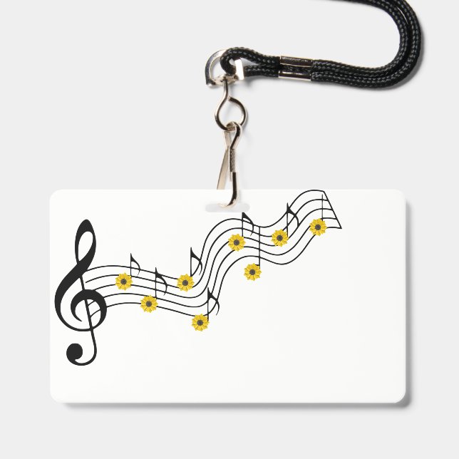Crachá crachás de notas musicais (Frente com cordão)