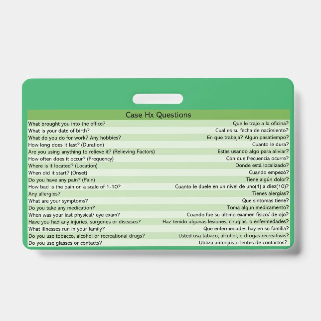 Crachá Crachás de Optometria para Medicina Espanhola (Frente)