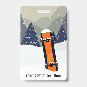 Crachá crachás de Snowboard de Texto Personalizado