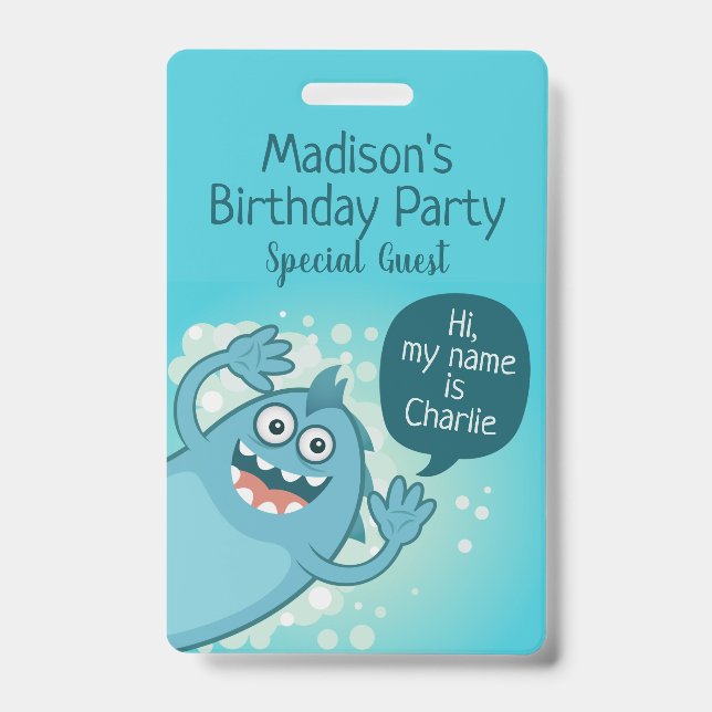 Crachá Crachás de texto personalizados para crianças (Frente)