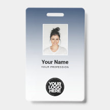 Crachás Gradientes de Nome do Código do Bar de Fot