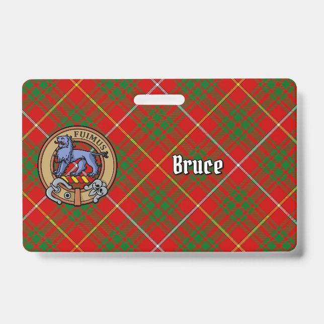 Crachá Crest do Clã Bruce sobre Tartan (Frente)