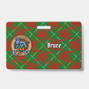 Crachá Crest do Clã Bruce sobre Tartan de Caça