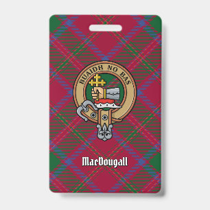 Crachá Crest do Clã MacDougall sobre Tartan
