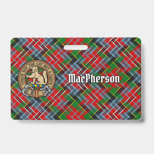 Crachá Crest do Clã MacPherson sobre Tartan