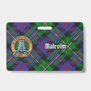 Crachá Crestão do Clã Malcolm sobre Tartan