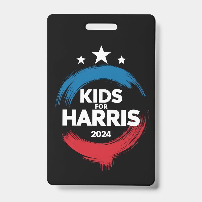 Crachá Crianças Para Harris Presidente Kids Love Kamala H (Frente)