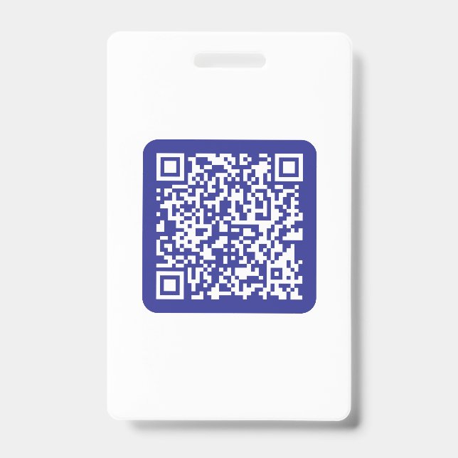 Crachá Criar um código de QR digitalizável | Azul Escuro  (Front)