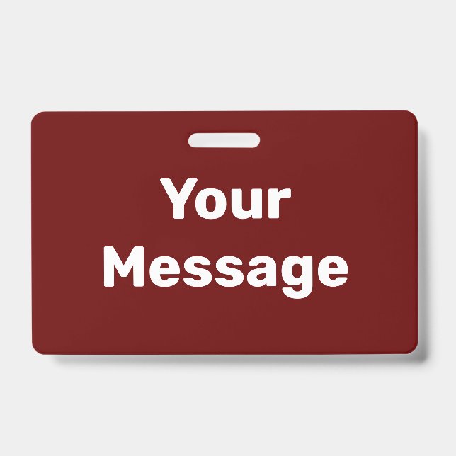 Crachá Crie seu próprio Modelo de Texto Branco e Vermelho (Frente)