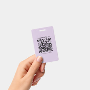 Crachá Crie um Código QR Violeta Lavanda Claro