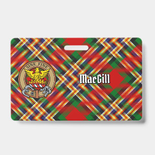 Crachá Crista do Clã MacGill sobre Tartan