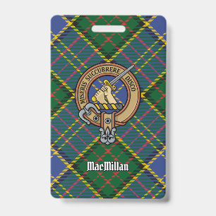 Crachá Crista do Clã MacMillan sobre Tartan de Caça